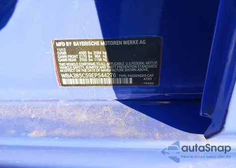 2014 BMW 328I xDrive z USA, uszkodzony, nr VIN WBA3B5C59EP544276